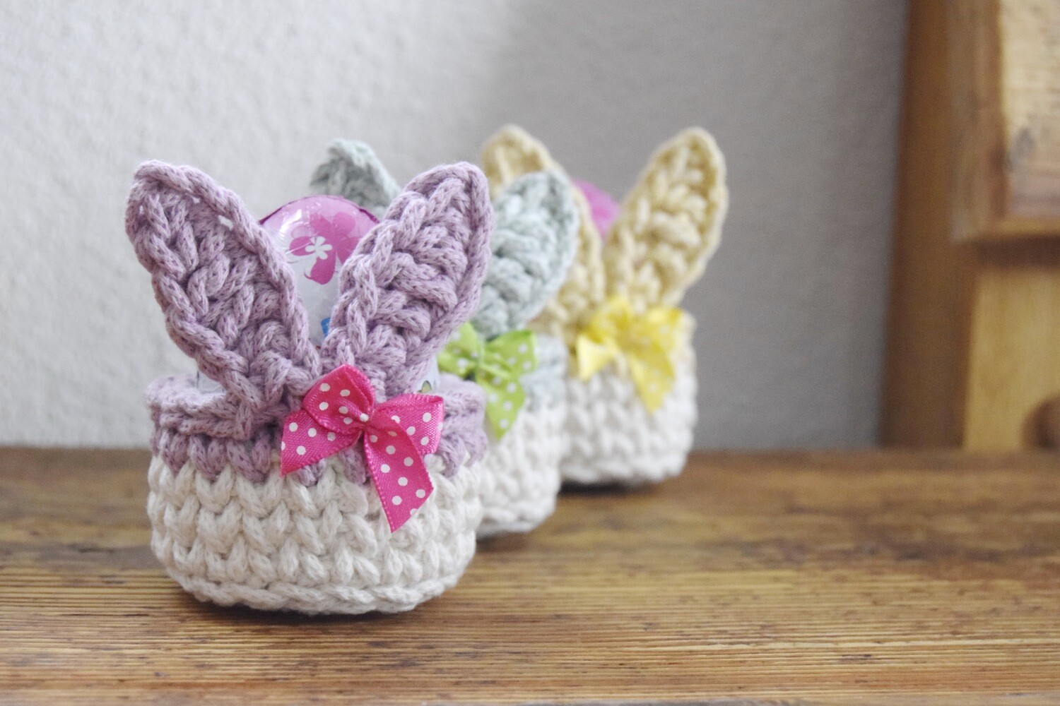 Häkelanleitung für die Mini-Hasen-Körbchen STUPSI