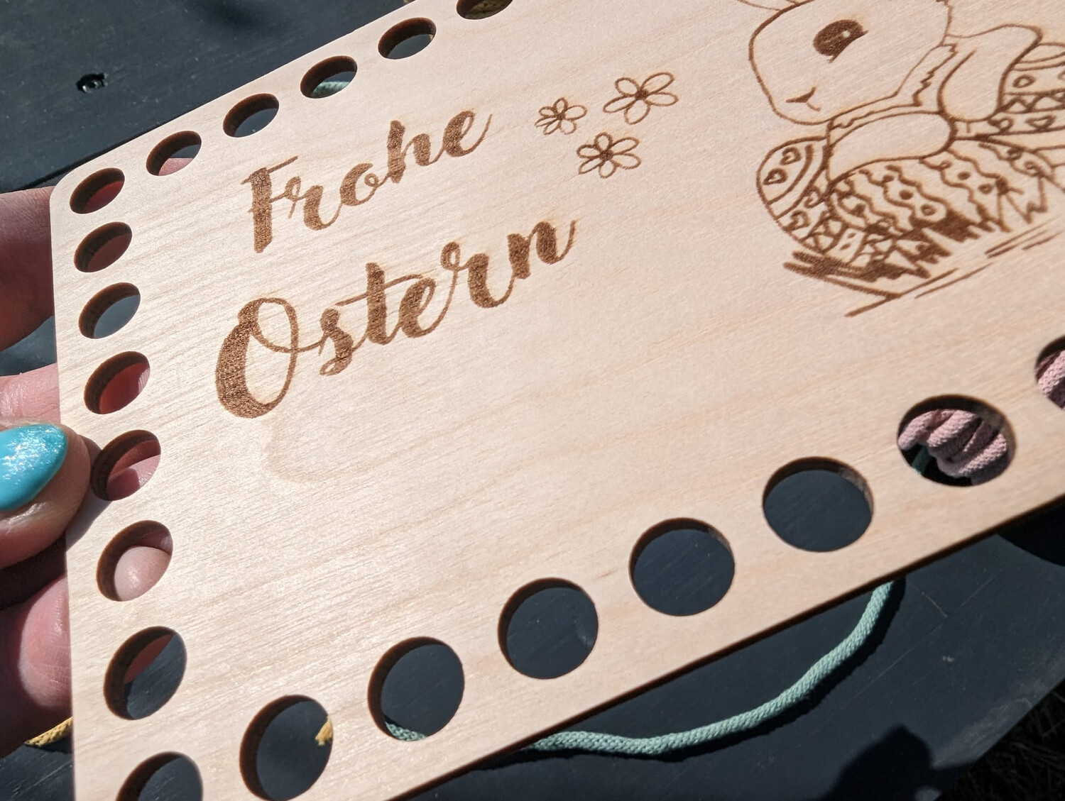 Holzboden FROHE OSTERN Motiv, rechteckig