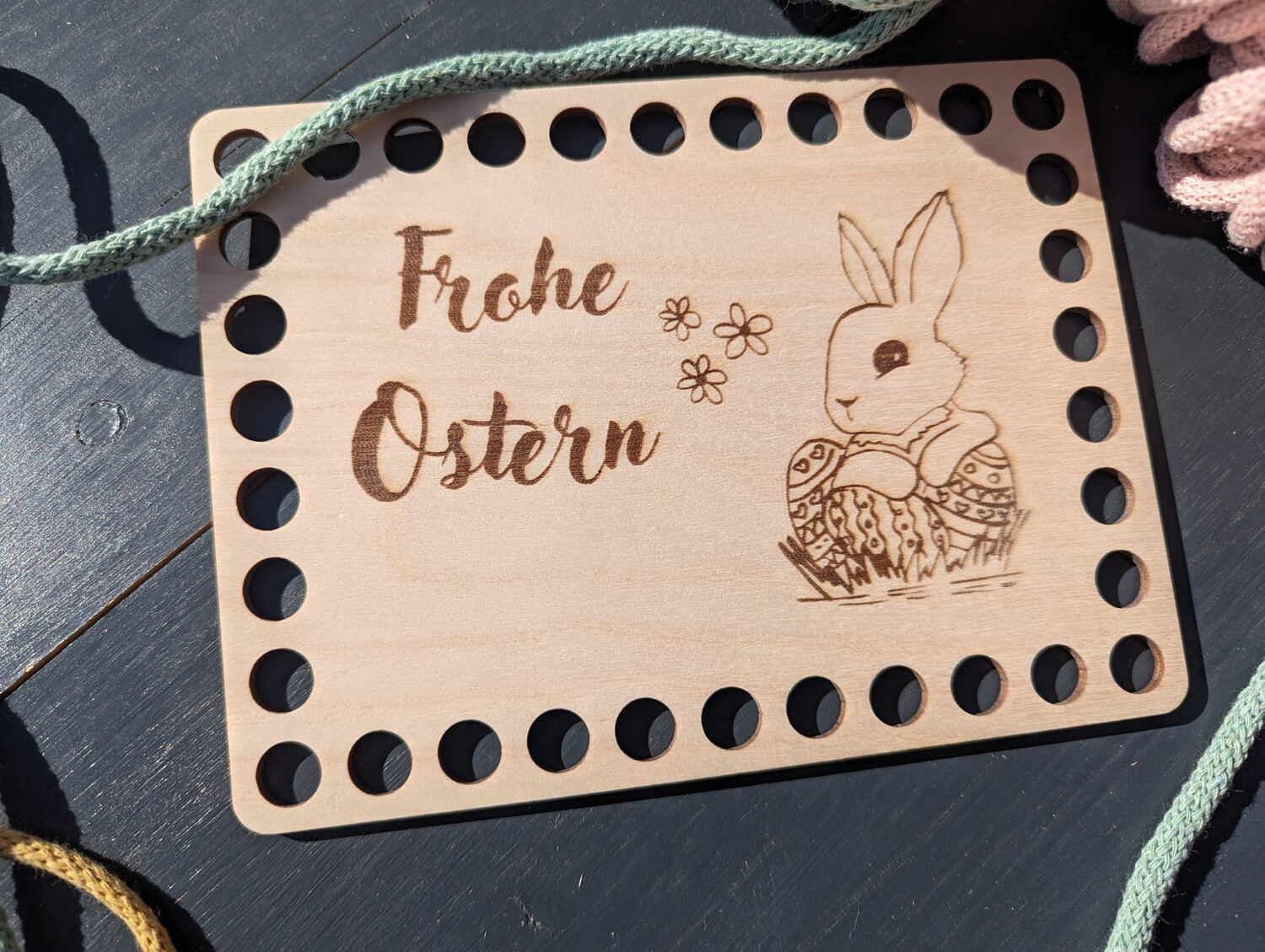 Holzboden FROHE OSTERN Motiv, rechteckig