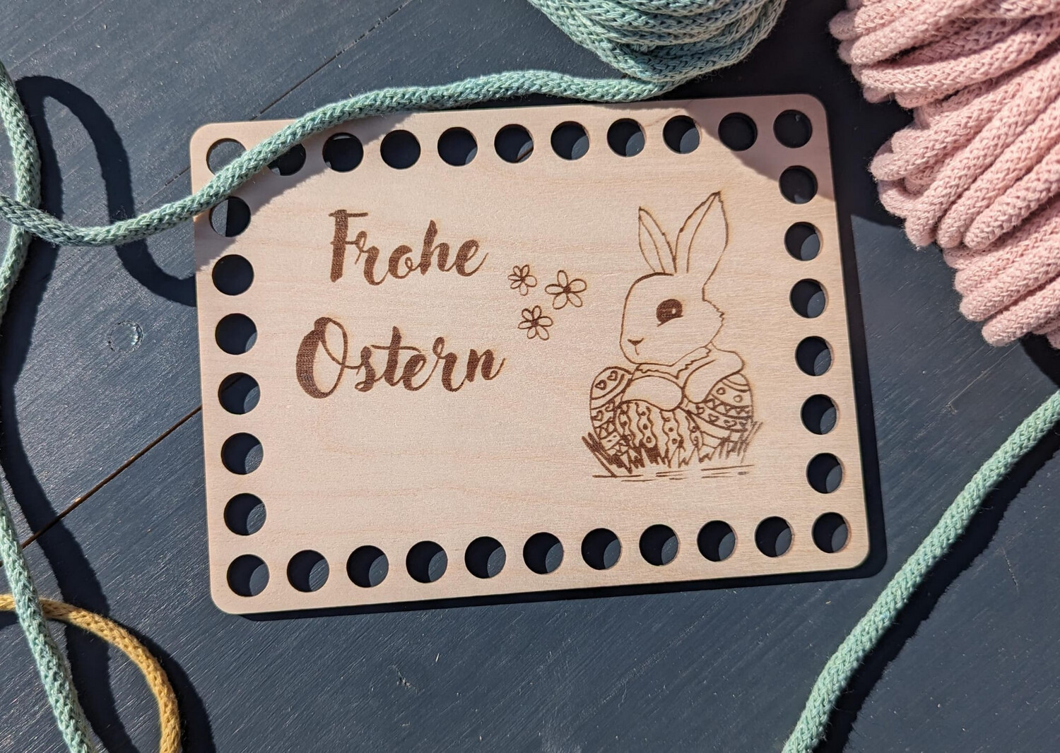 Holzboden FROHE OSTERN Motiv, rechteckig