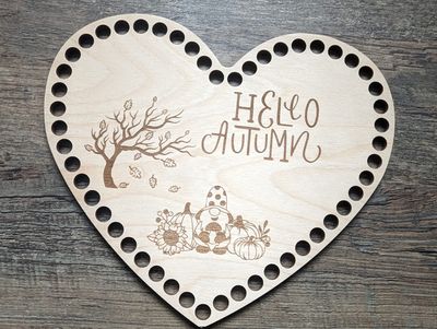 HALLO AUTUMN, Holzböden in Herzform,  in 3 Größen, für Bobbiny Premium