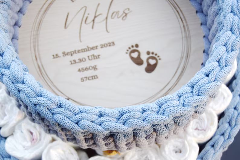 BABY GEBURT,  Holzböden mit Motiv, Rund in allen Größen