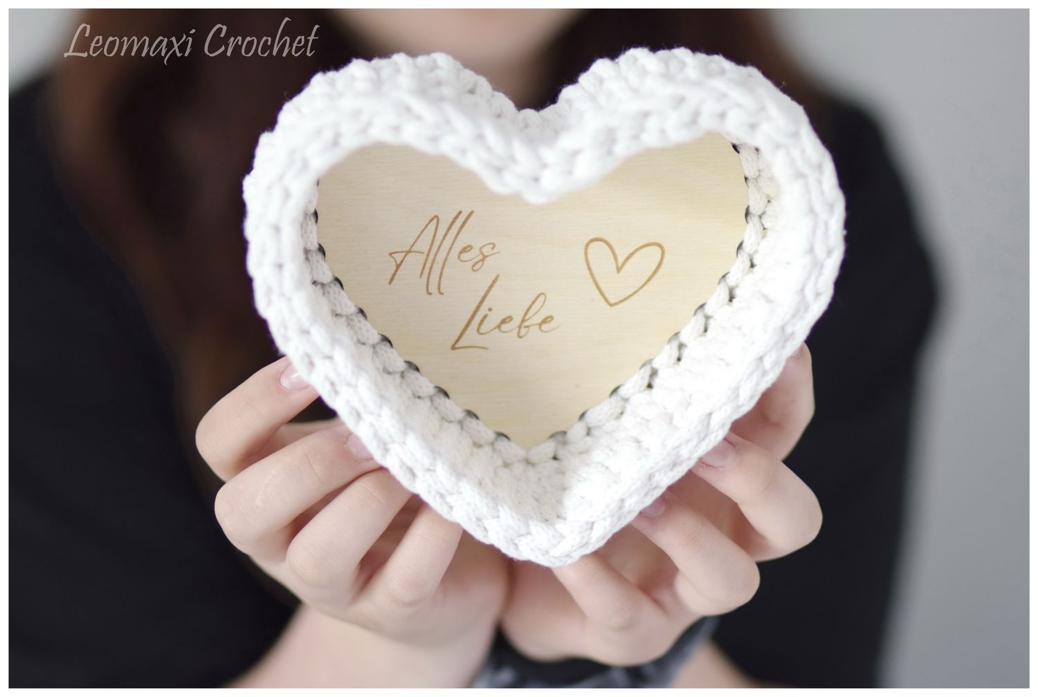 DIY Set HEART in Wunschfarbe häkeln, in 3 Größen,