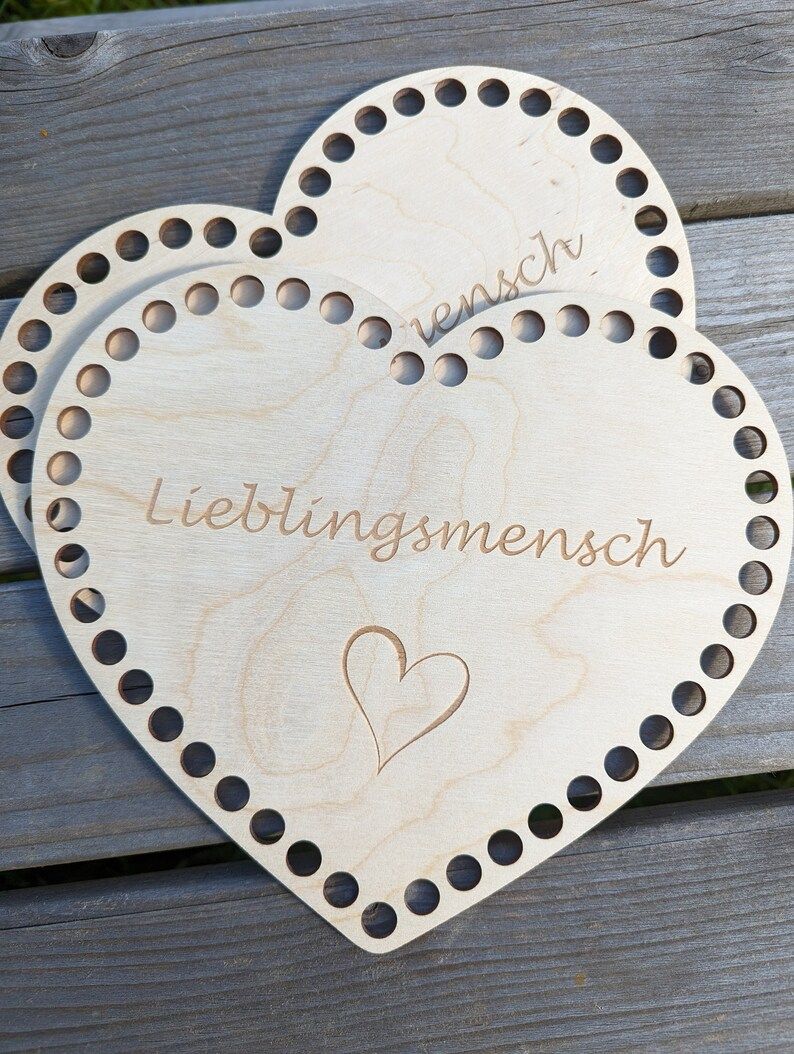 LIEBLINGSMENSCH Holzboden in Herzform, für Bobbiny Premium