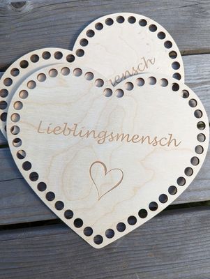 LIEBLINGSMENSCH Holzboden in Herzform, für Bobbiny Premium