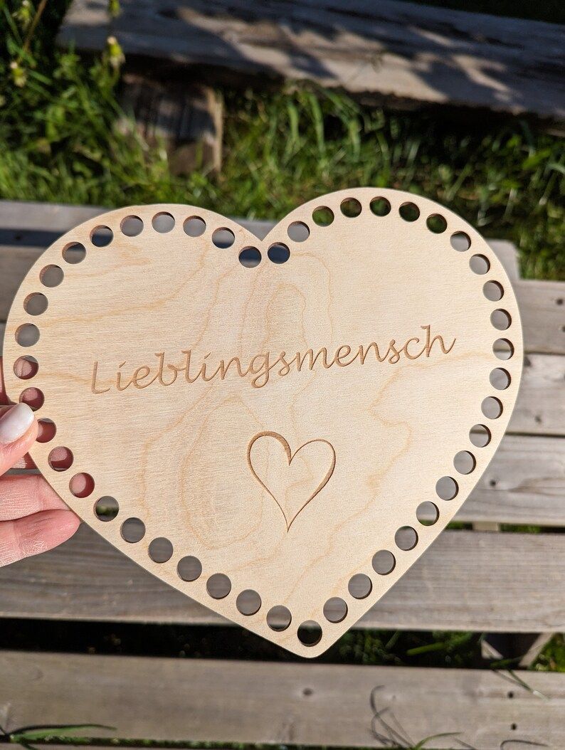 LIEBLINGSMENSCH Holzboden in Herzform, für Bobbiny Premium