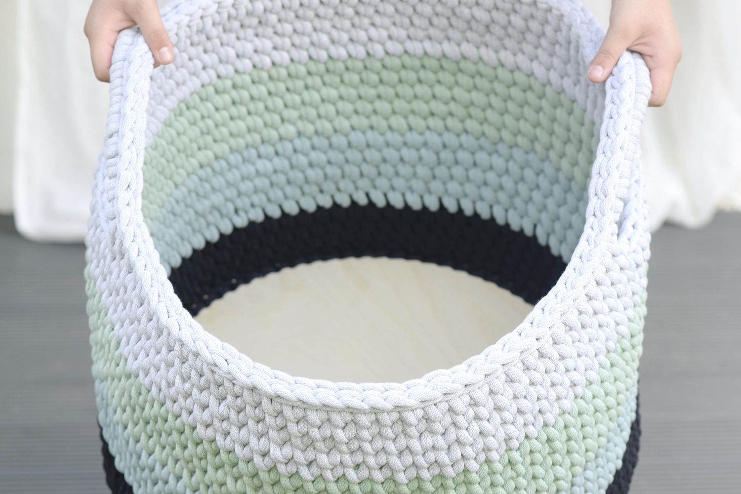 DIY-Set + ELIO + für ein XXL Wäschekorb / Aufbewahrungskorb mit Holzboden