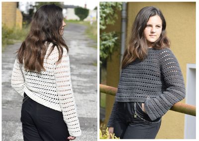 + SADIE + Crop Pullover häkeln, Häkelpulli, Crop Pulli