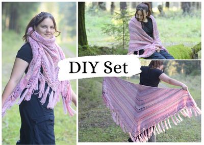 DIY-Set + JORA + Herbsttuch im Farbverlauf häkeln