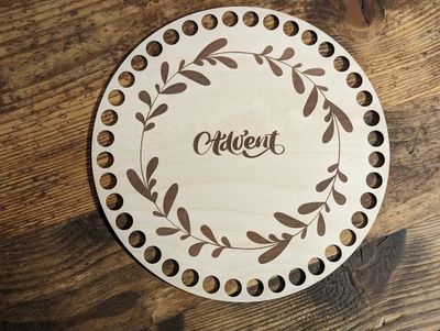 ADVENT,  Holzböden mit Motiv, Rund in allen Größen