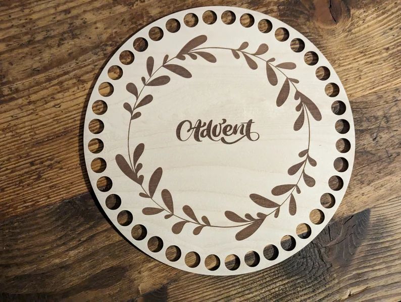 ADVENT,  Holzböden mit Motiv, Rund in allen Größen