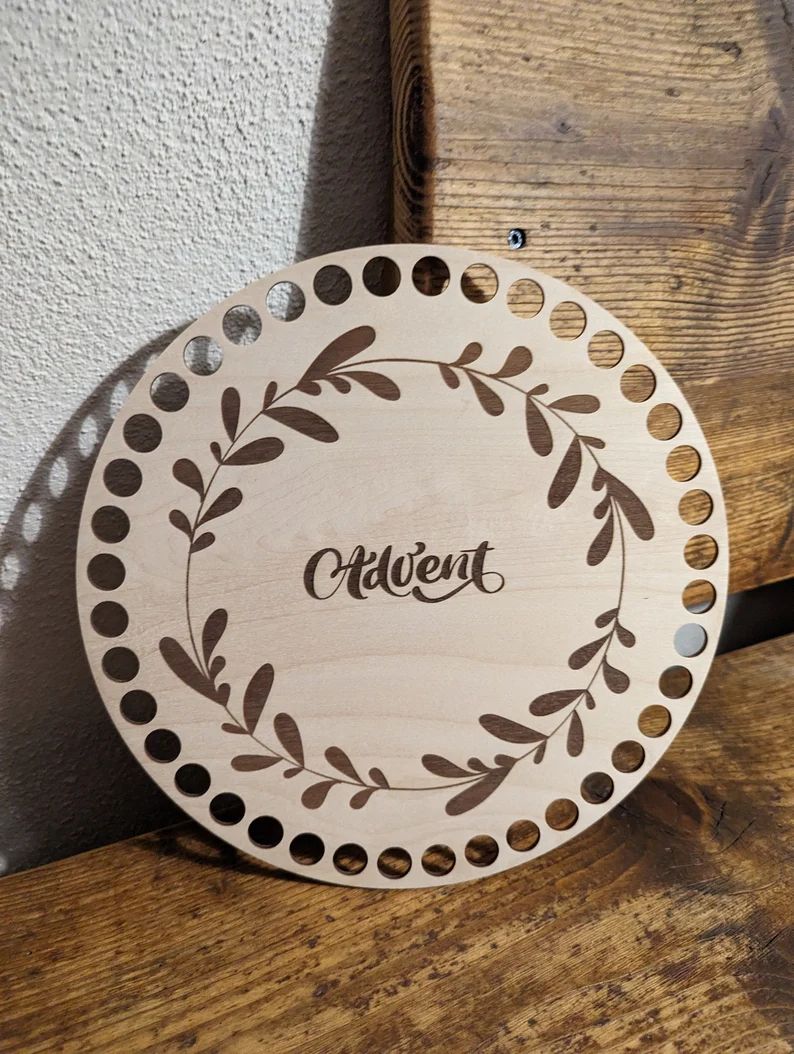 ADVENT,  Holzböden mit Motiv, Rund in allen Größen