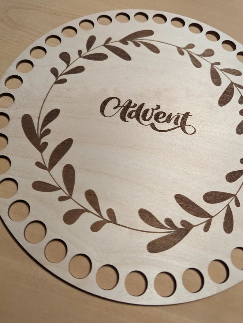 ADVENT,  Holzböden mit Motiv, Rund in allen Größen