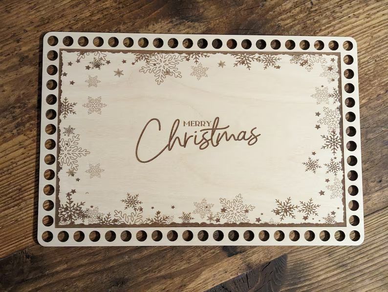 MERRY CHRISTMAS 2, rechteckiger Holzboden tolle Weihnachtskörbchen