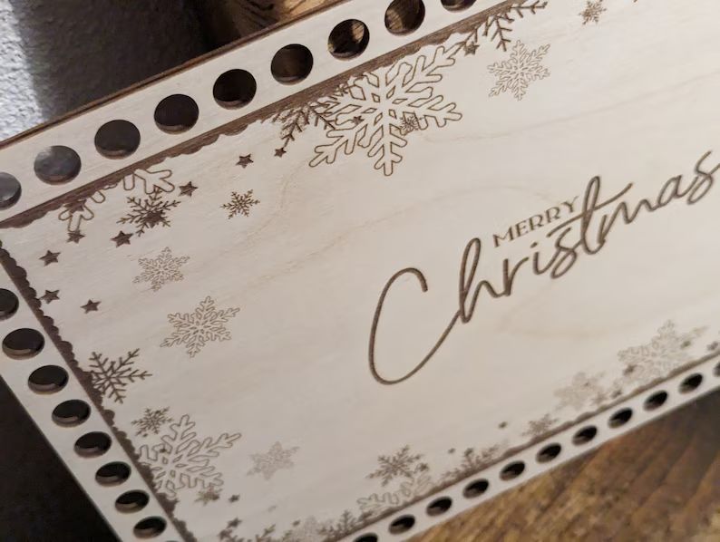 MERRY CHRISTMAS 2, rechteckiger Holzboden tolle Weihnachtskörbchen