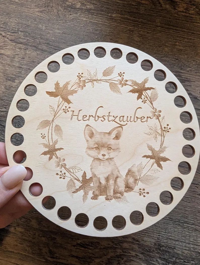 HERBSTZAUBER,  Holzböden mit Motiv, Rund in allen Größen