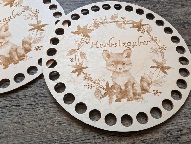 HERBSTZAUBER,  Holzböden mit Motiv, Rund in allen Größen
