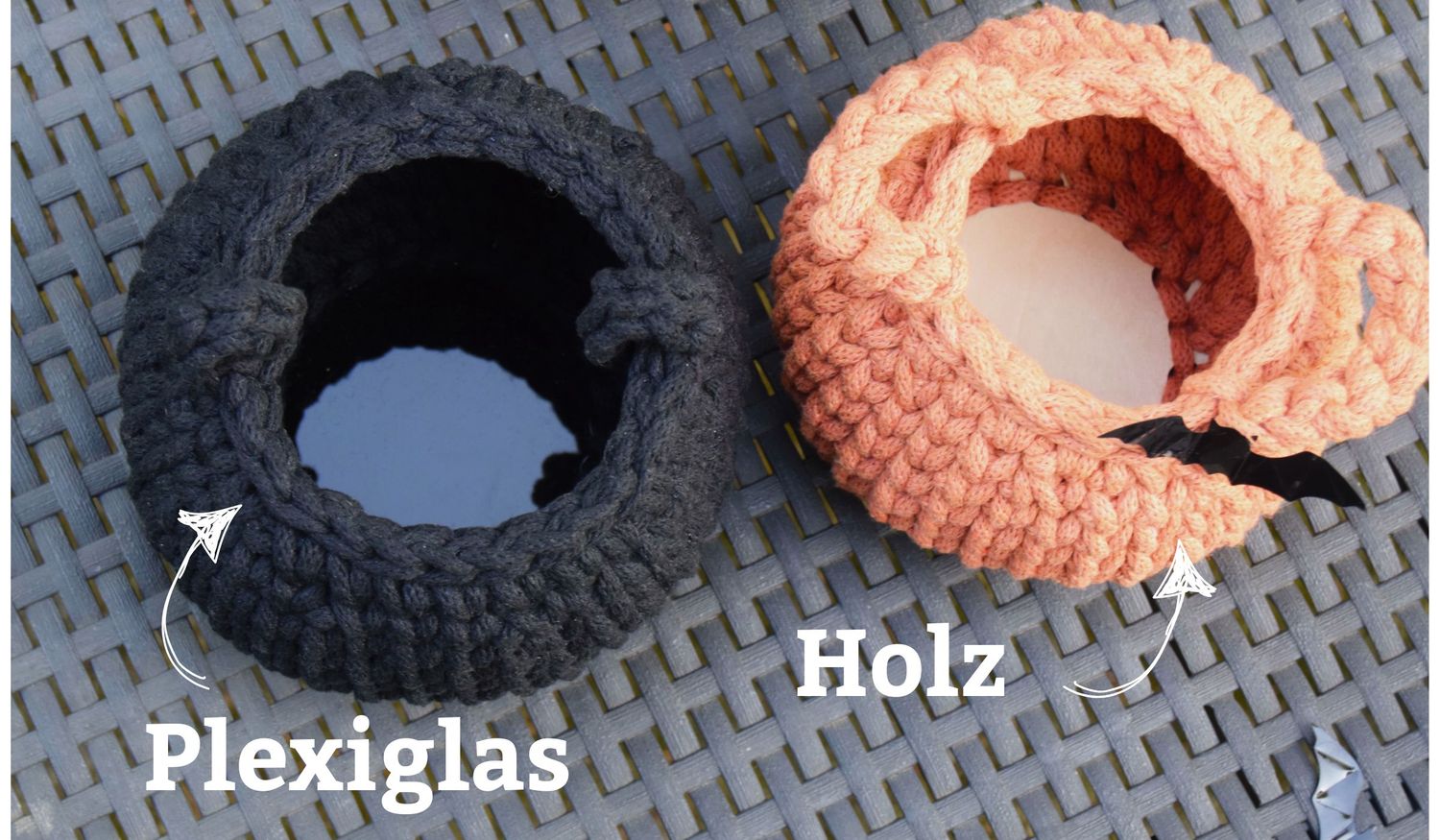 DIY-Set + SABRINA+ Hexenkessel häkeln mit Holz oder Kunststofboden