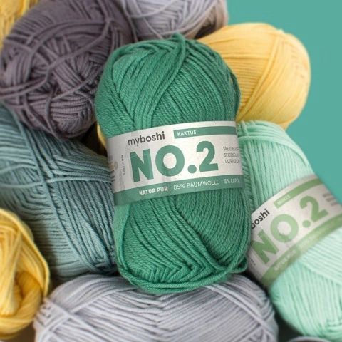 NO.2 myboshi in 30 Farben, 50g = 100m vegan aus Baumwolle und Kapok