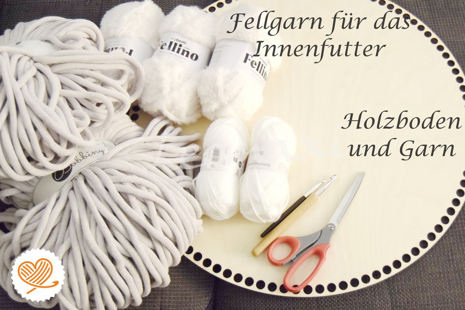 DIY-Set + LEO + Katzenkorb oder Hundekorb selberhäkeln mit Holzboden