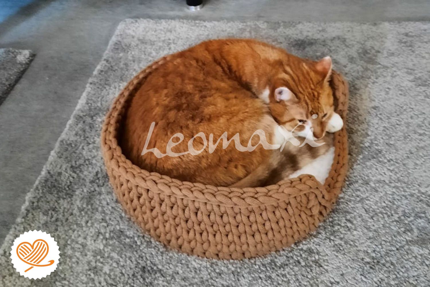DIY-Set + LEO + Katzenkorb oder Hundekorb selberhäkeln mit Holzboden