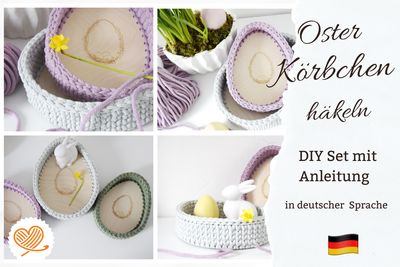 AURORA DIY-Set für einen Häkelkorb, mit Garn und Holzboden