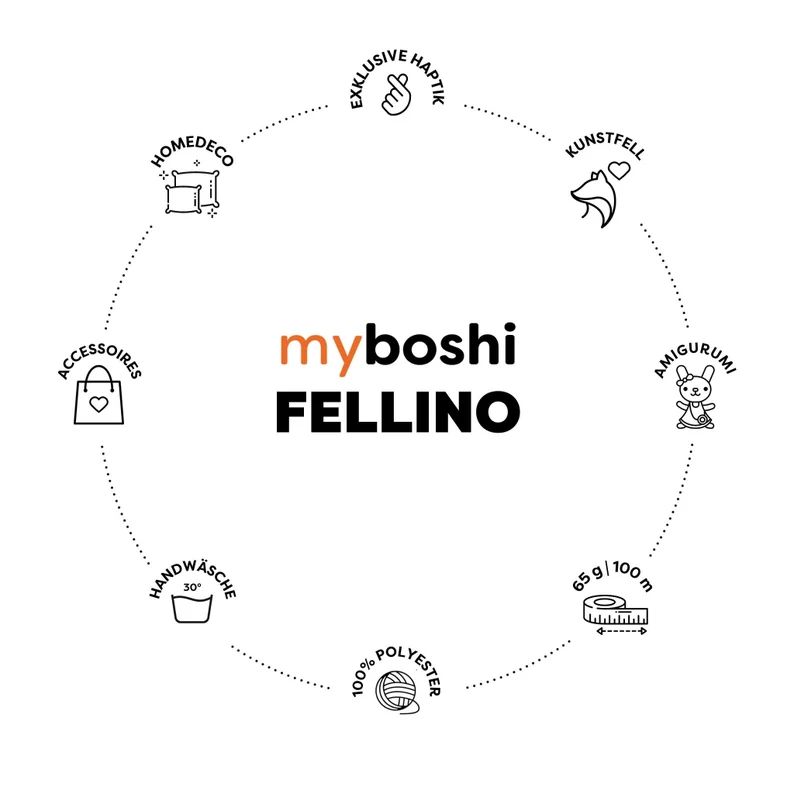 FELLINO myboshi in 6 Farben, dickes Fellgarn Garn
