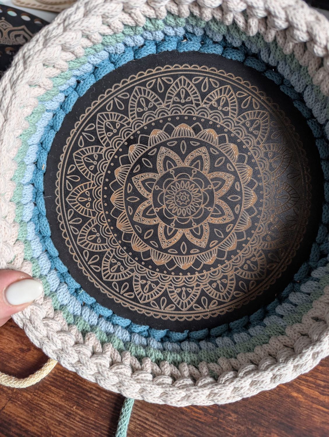 MANDALA  Black MDF Holzboden mit 20cm