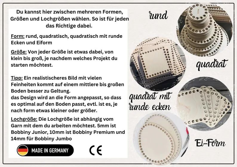 Holzboden mit verschiedenen Motiven formen und Größen