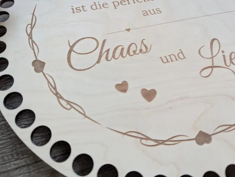 FAMILIE  ❤️  Holzböden Familienchaos und Liebe, Rund in allen Größen