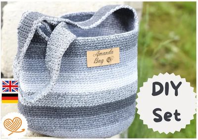 DIY Set AMANDA Bag häkeln, Häkeltasche Häkelbeutel