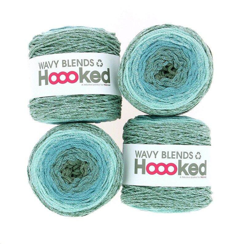 Wavy Blends von Hoooked, nachhaltige Baumwollgarn aus recycelten Fasern hegestellt