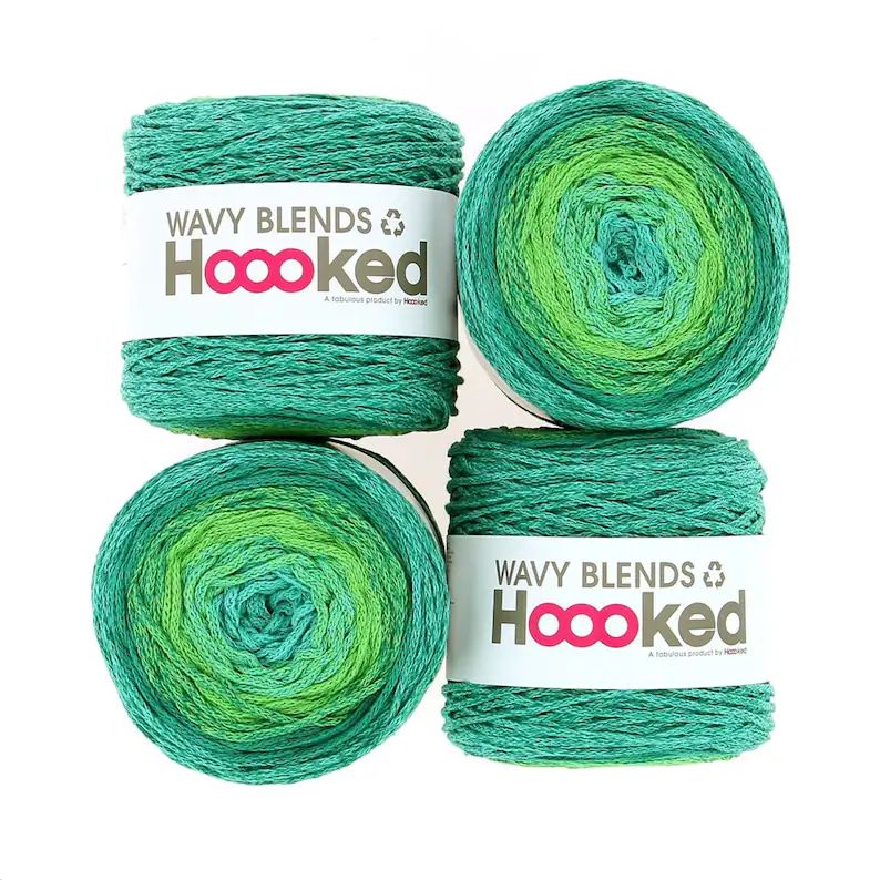 Wavy Blends von Hoooked, nachhaltige Baumwollgarn aus recycelten Fasern hegestellt
