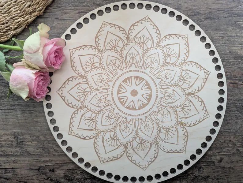 MANDALA  Holzböden mit Motiv, Rund in allen Größen