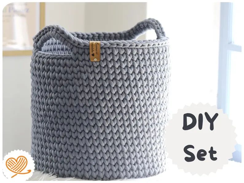 DIY-Set + HEDI + für ein XL Wäschekorb / Aufbewahrungskorb mit Holzboden