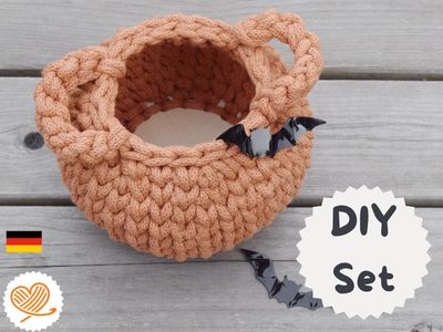 DIY-Set + SABRINA+ Hexenkessel häkeln mit Holz oder Kunststofboden