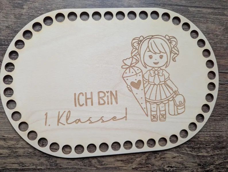 Holzboden &quot;Hurra ich bin ein Schulkind&quot; Mädchen