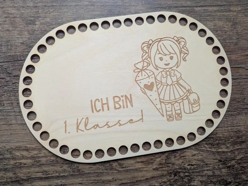 Holzboden &quot;Hurra ich bin ein Schulkind&quot; Mädchen
