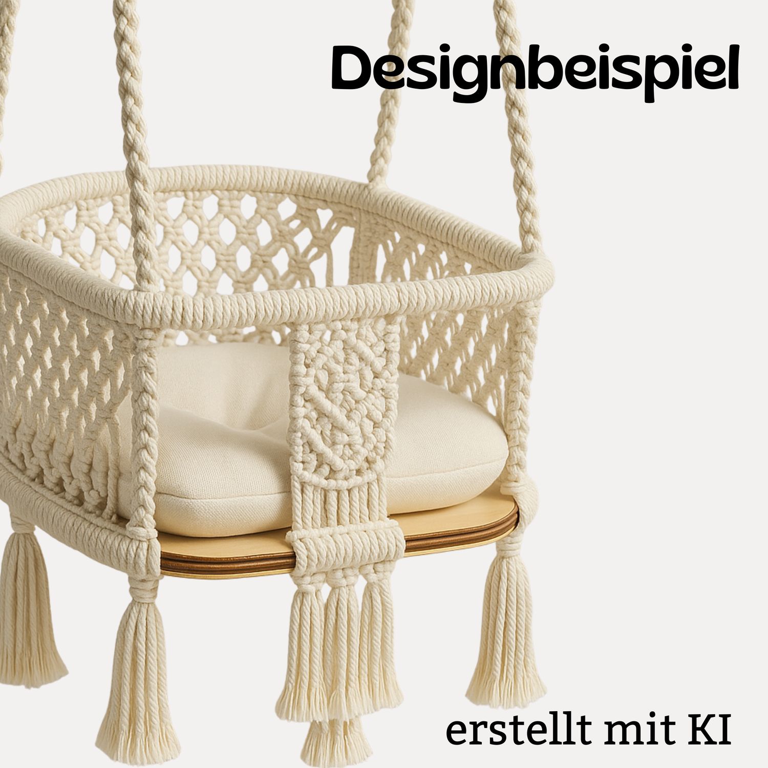 Holzboden und Ring für Makramee Schaukel oder Hängesessel aus Birken-Sperrholz