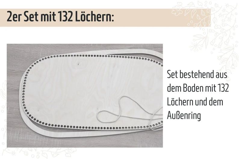 großer Holzboden mit passendem Ring aus Birken-Sperrholz – für Makramee Babywiege