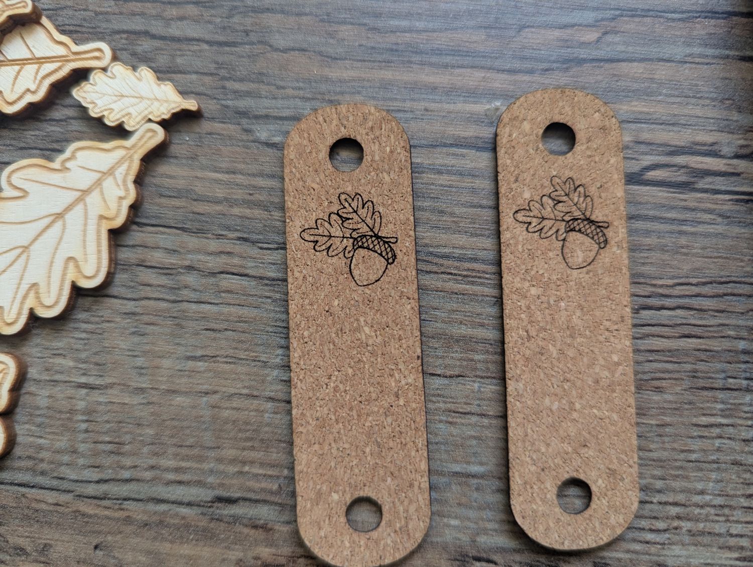 10x Eichel Label in Kork