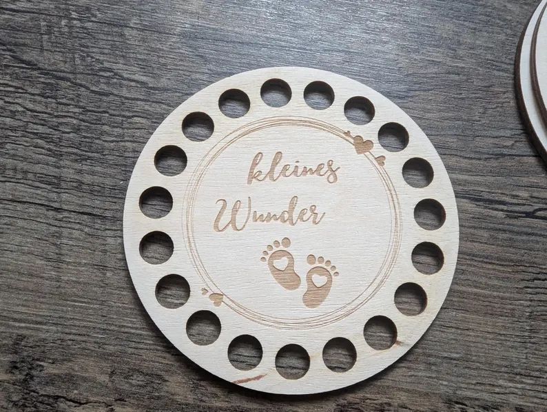 kleines Wunder, Holzböden mit Motiv, Rund in allen Größen