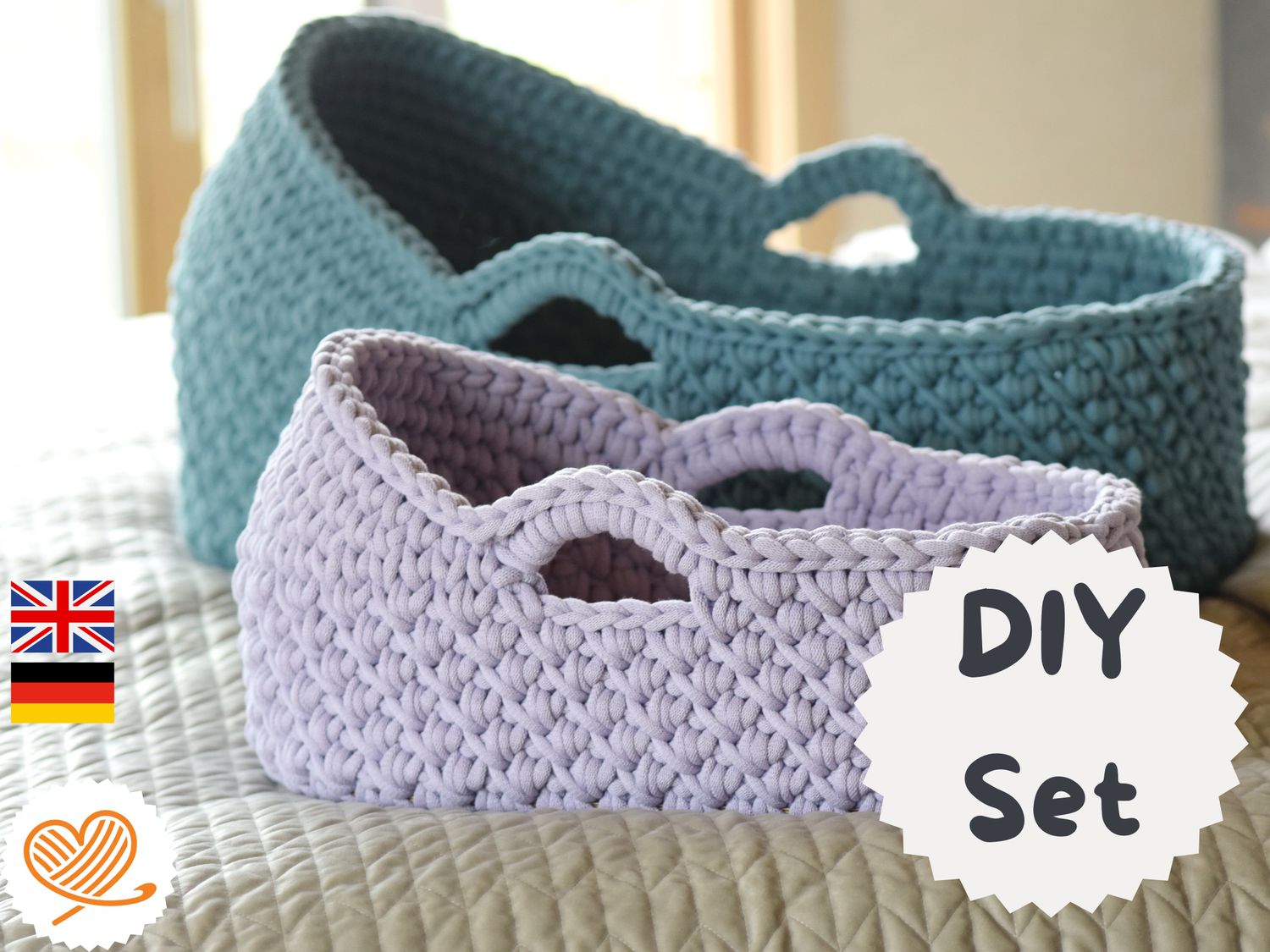DIY Set FENIA Puppenmoseskörbchen und Moseskörbchen, alle Größen