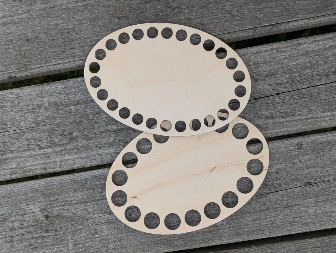 Holzböden oval in 7 Größen und 2 Lochgrößen