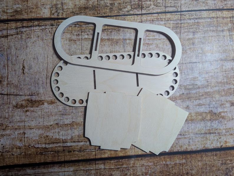 Holzboden für Utensilo länglich mit 3 Fächern