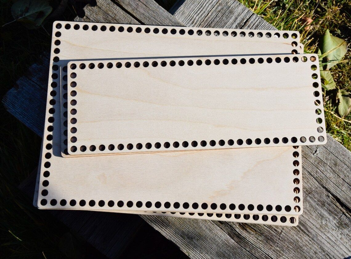 Holzboden für Häkel-Utensilo ohne und mit 3 Fächern in 2 Größen und 2 Lochgrößen