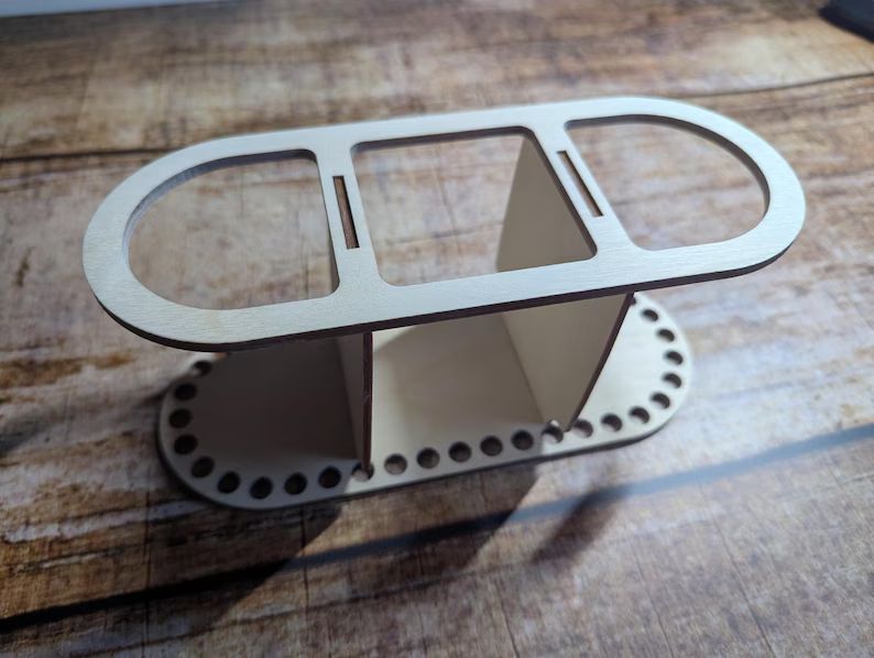 Holzboden für Utensilo länglich mit 3 Fächern