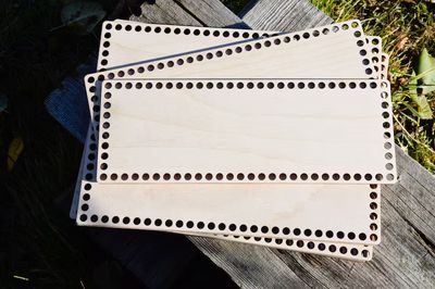 Holzboden für Häkel-Utensilo ohne und mit 3 Fächern in 2 Größen und 2 Lochgrößen