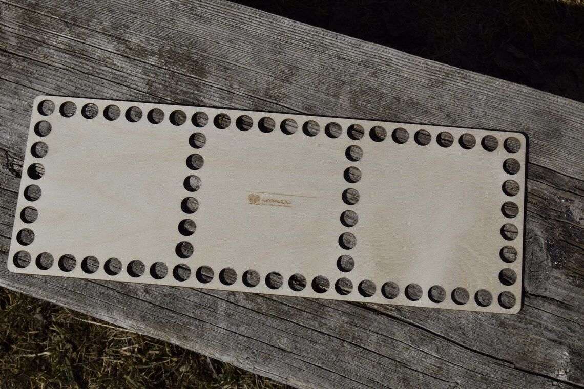 Holzboden für Häkel-Utensilo ohne und mit 3 Fächern in 2 Größen und 2 Lochgrößen