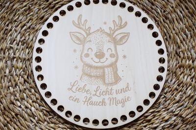 ELCH und MAGIE,  Holzböden mit Motiv, Rund in allen Größen und Lochgrößen